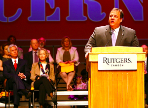 Christie speaks at Rutgers Camden in 2012