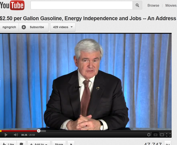 Newt’s Plan for $2.50 Gas