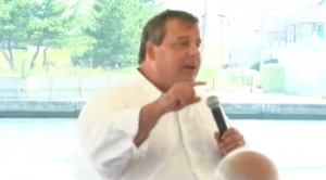 Chris Christie at a July 2012 tax-themed town hall meeting in Monmouth County, New Jersey.