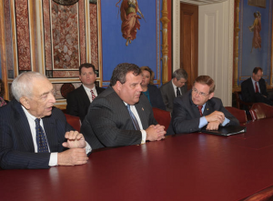 Chris Christie meeting with Bob Menendez and the late Frank Lautenberg in Washington back in 2012.