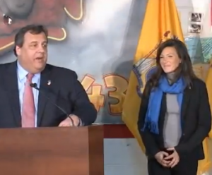 Chris Christie and Dina Long in Sea Bright