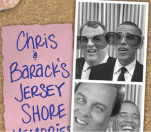 BROMANCE: MAD Magazine's satirical photoshop featuring POTUS and Christie in a Jersey Shore boardwalk photo booth.