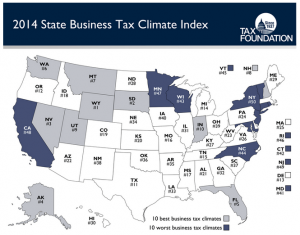 business tax climate index map