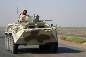 A Ukrainian armored personnel carrier engaged in Operation Iraqi Freedom.