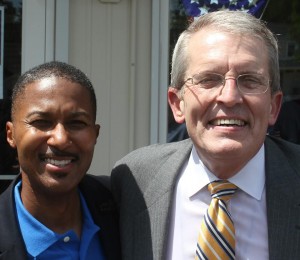 Bell poses for a photograph with NJ-06 Congressional Candidate Anthony E Wilkinson.