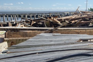Sandy damage to the Atlantic City boardwalk