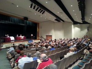200+ attendees watch the NJ-03 candidates debate.