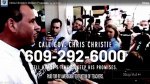 Paid advertising bashing Gov. Christie is all over the place these days.