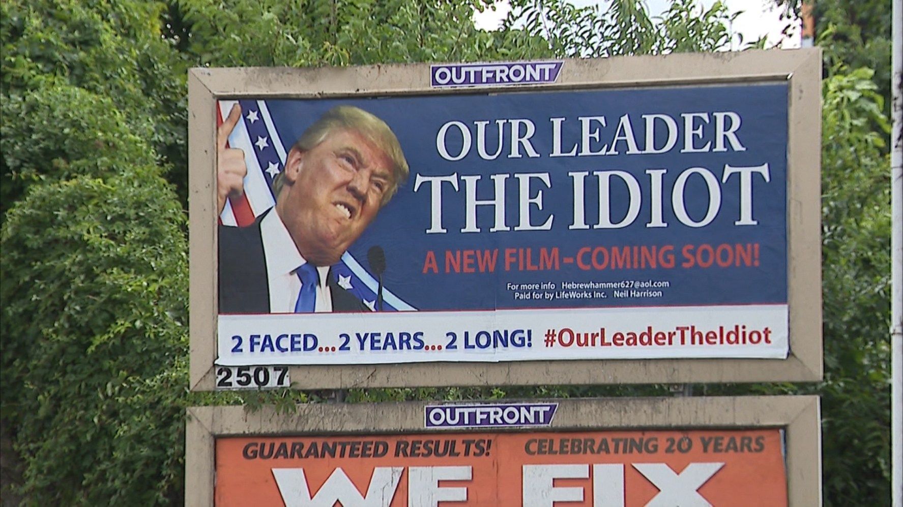 Trump “the idiot” billboard stirs debate in Union Twp. 
