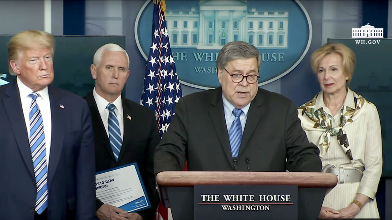 AG Barr says some state COVID-19 orders “disturbingly close to house arrest”; discusses possible future federal intervention