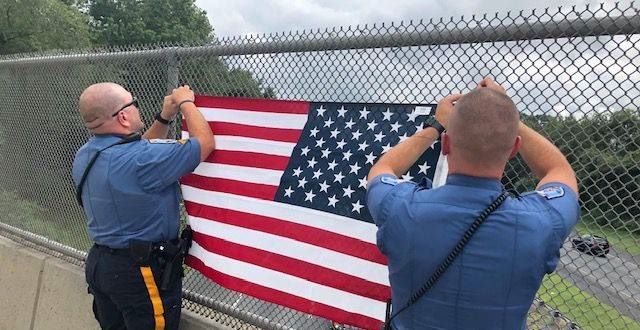 Local PBA furious after the Turnpike Authority takes down overpass American flags
