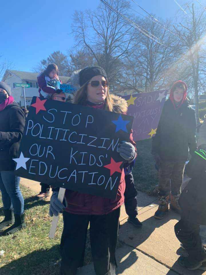 Fed up parents rally in Old Bridge for a return to in-person instruction